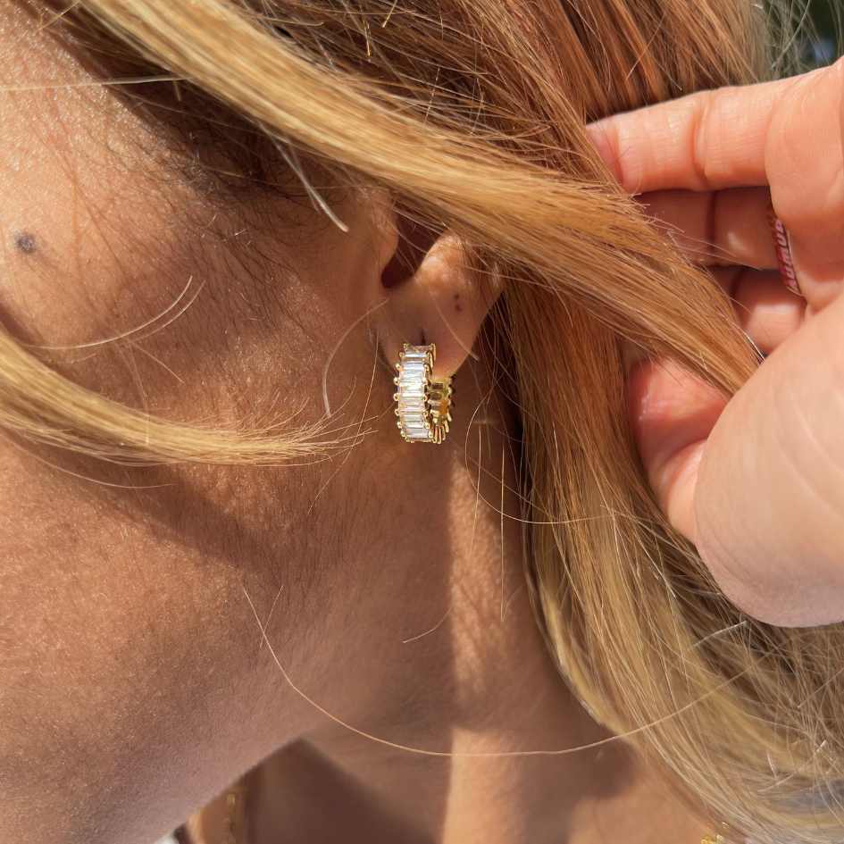 Ally Bea x Esther Gold Diamond Hoops