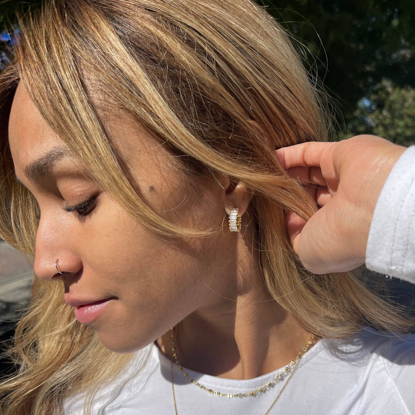 Ally Bea x Esther Gold Diamond Hoops