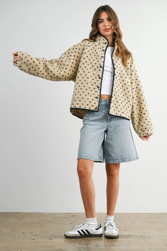High Pile Fleece Puffer Jacket