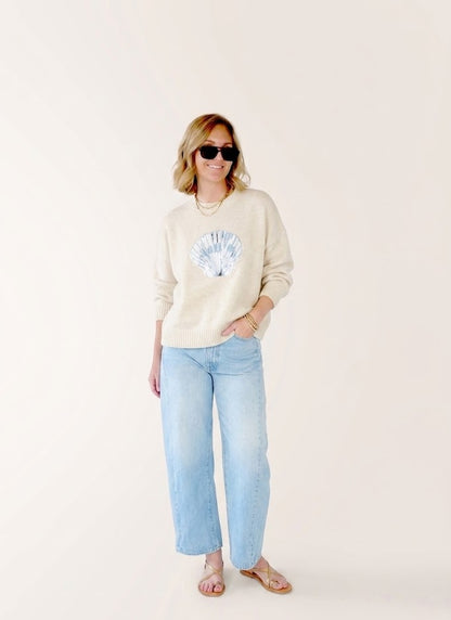 The Positano Shell Sweater – Seashell Graphic Knit Pullover