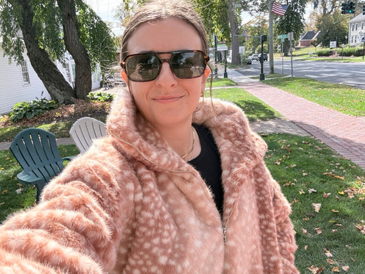 Bambi Print Faux Fur Cropped Jacket