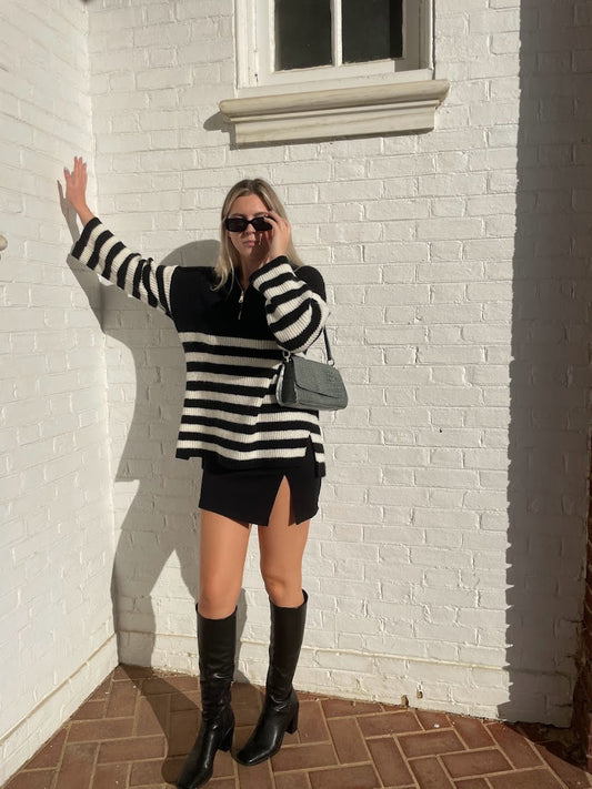 Ally Bea X Jet Setter Striped Pullover